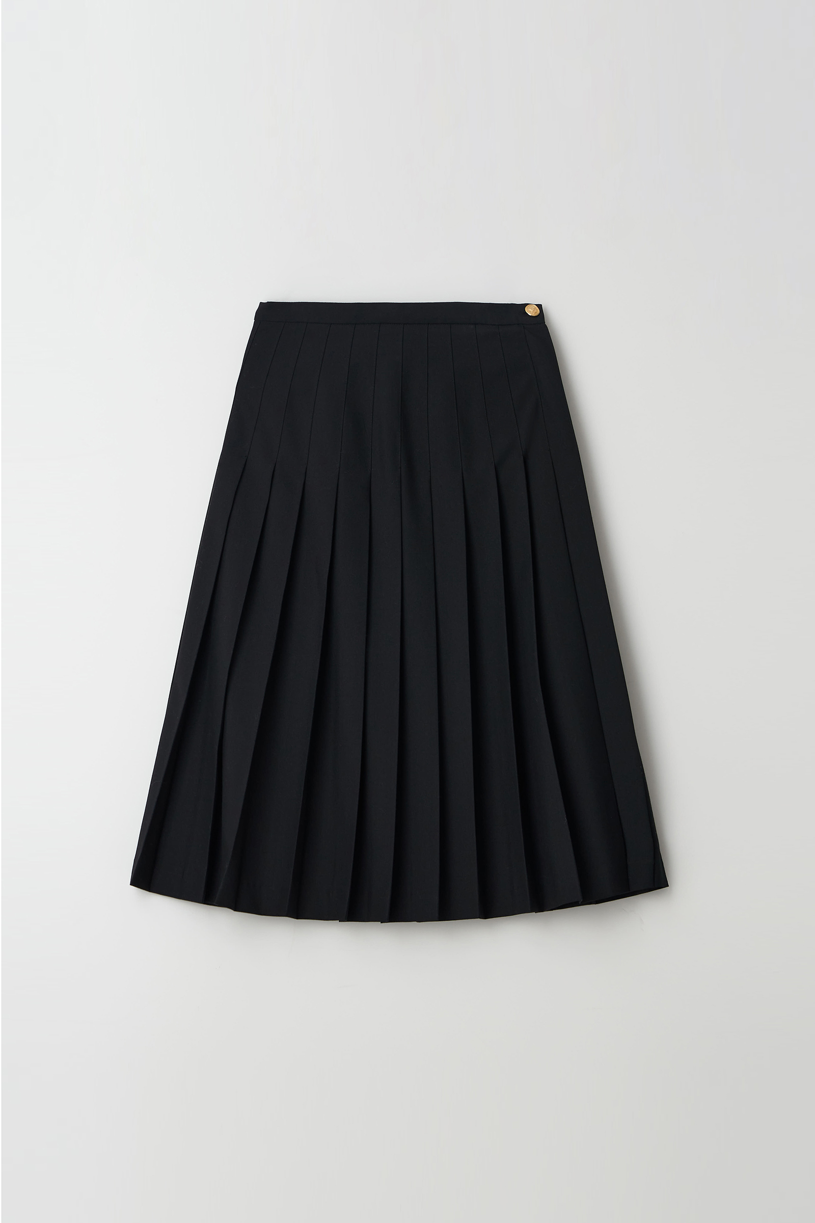 [11th] Gold Button Pleats Skirt